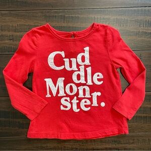 Joe Fresh Red Cuddle Monster T-Shirt
